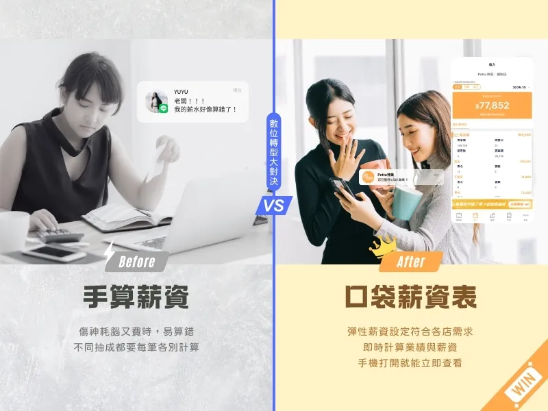 口袋薪資表 vs 手算薪資
