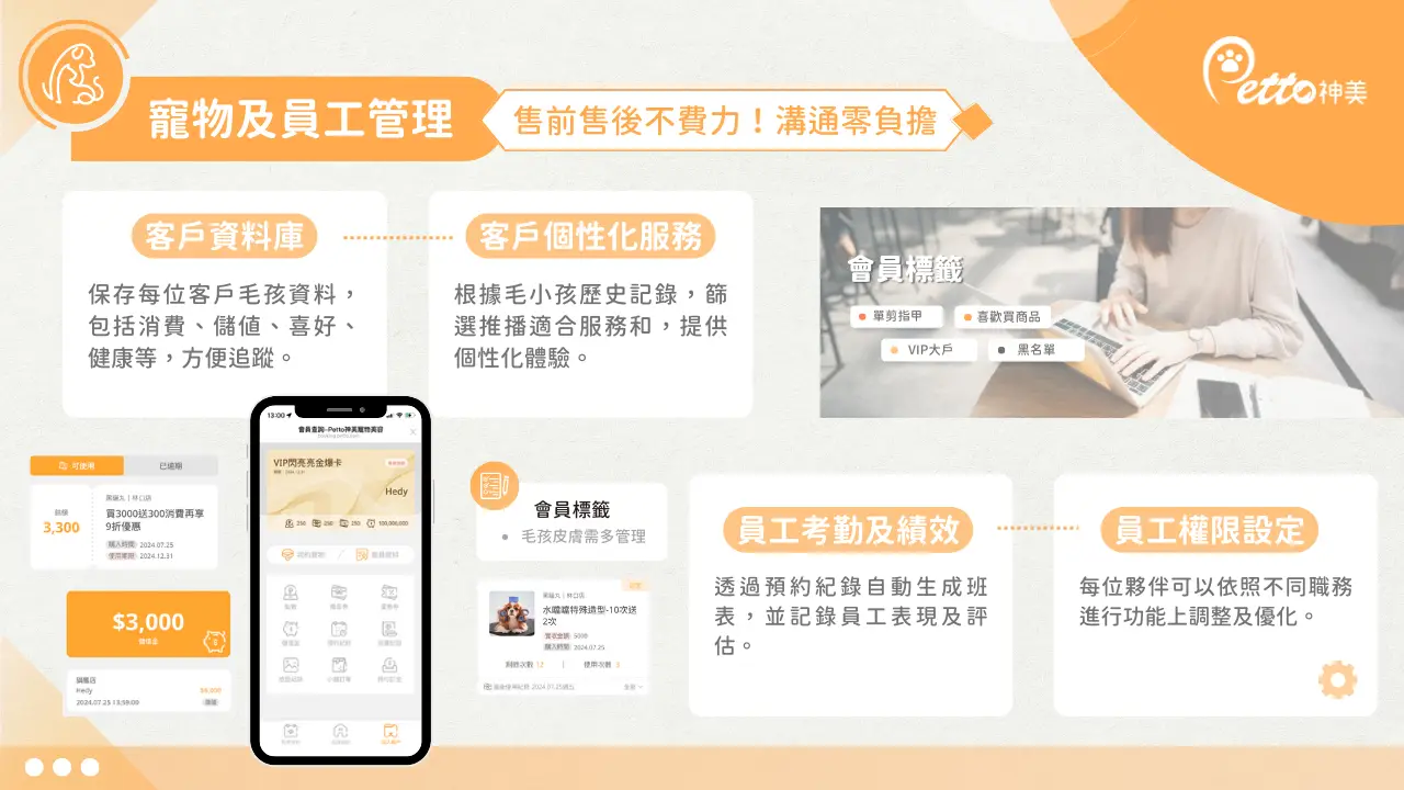管理寵物及員工